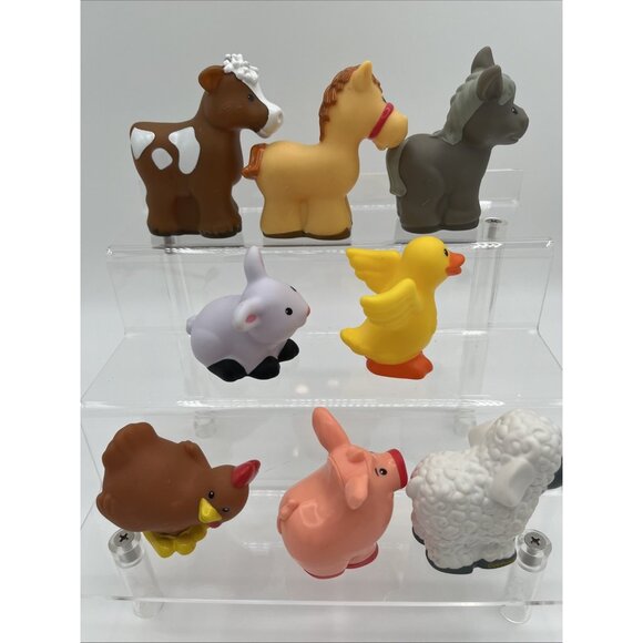 Fisher Price Little People Farm Animals 8pcs Pig Cow Horse Sheep Duck Rooster + - Picture 4 of 7